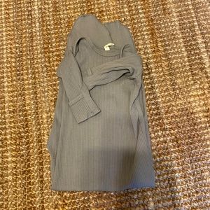 Quincy Mae Blue ribbed knotted gown